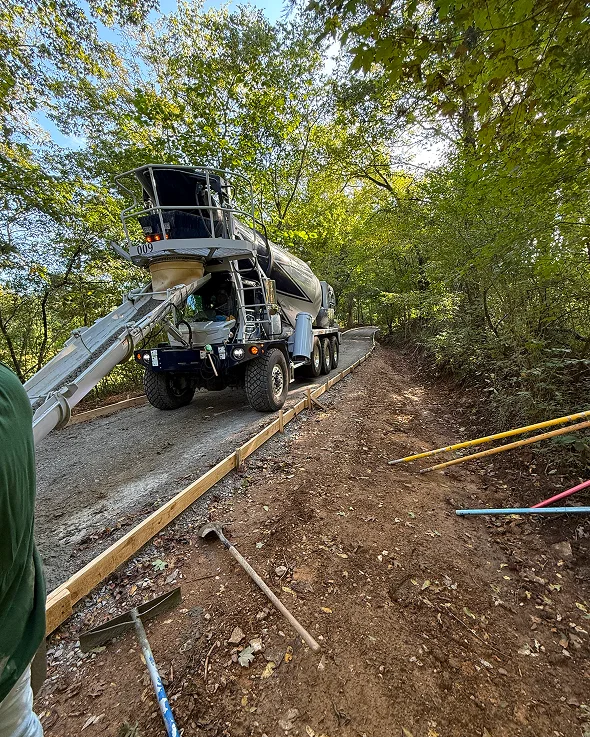 Concrete Truck on Job Site in Columbia TN