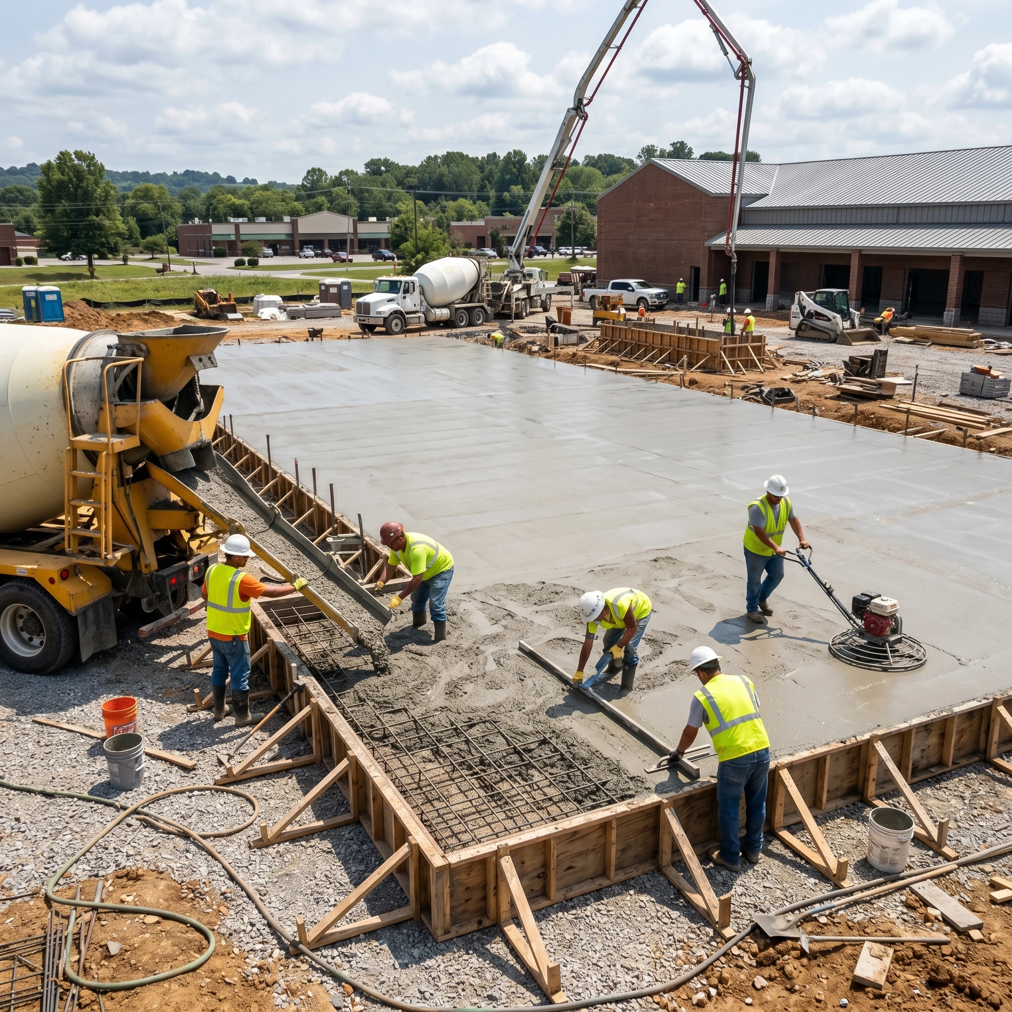 commercial concrete slab installation columbia tn