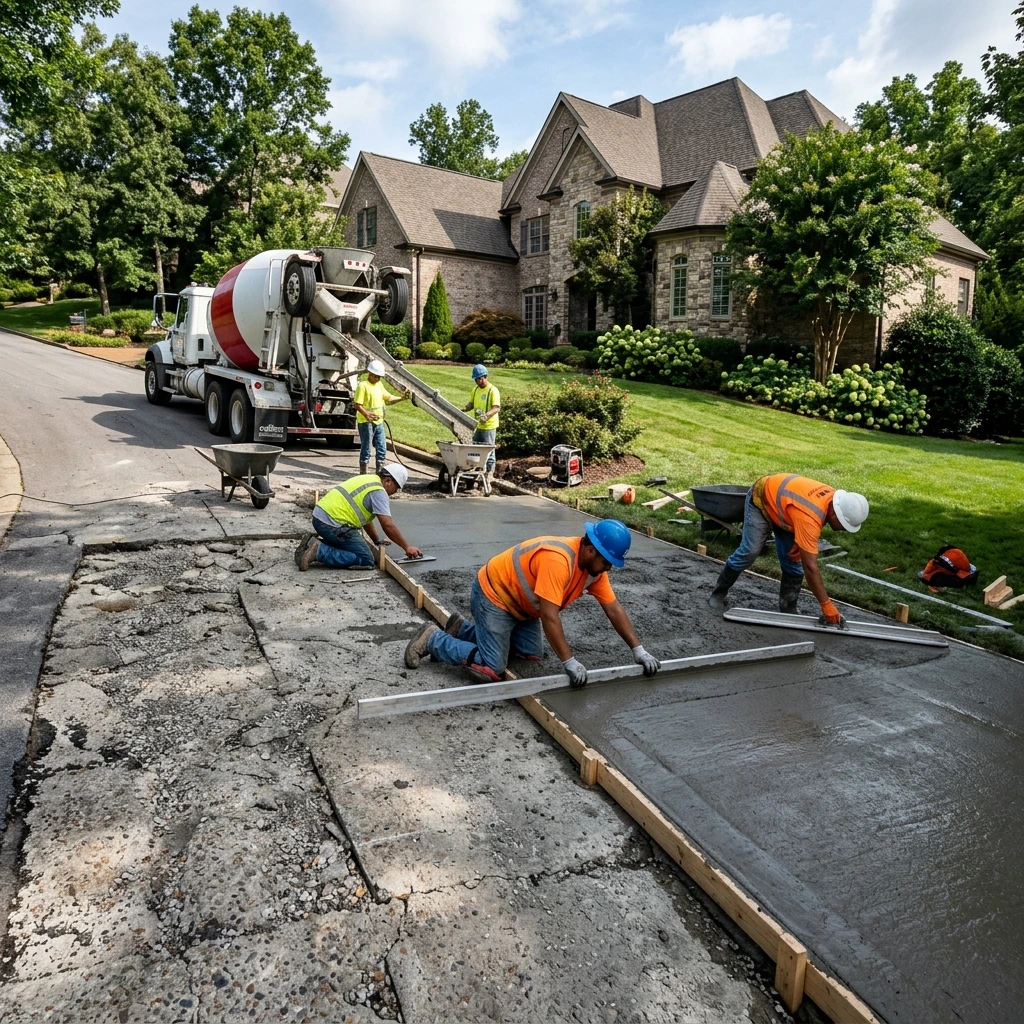Concrete Driveway Replacement in Brentwood TN