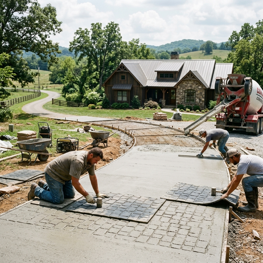 Stamped Concrete Installation in Leipers Fork TN