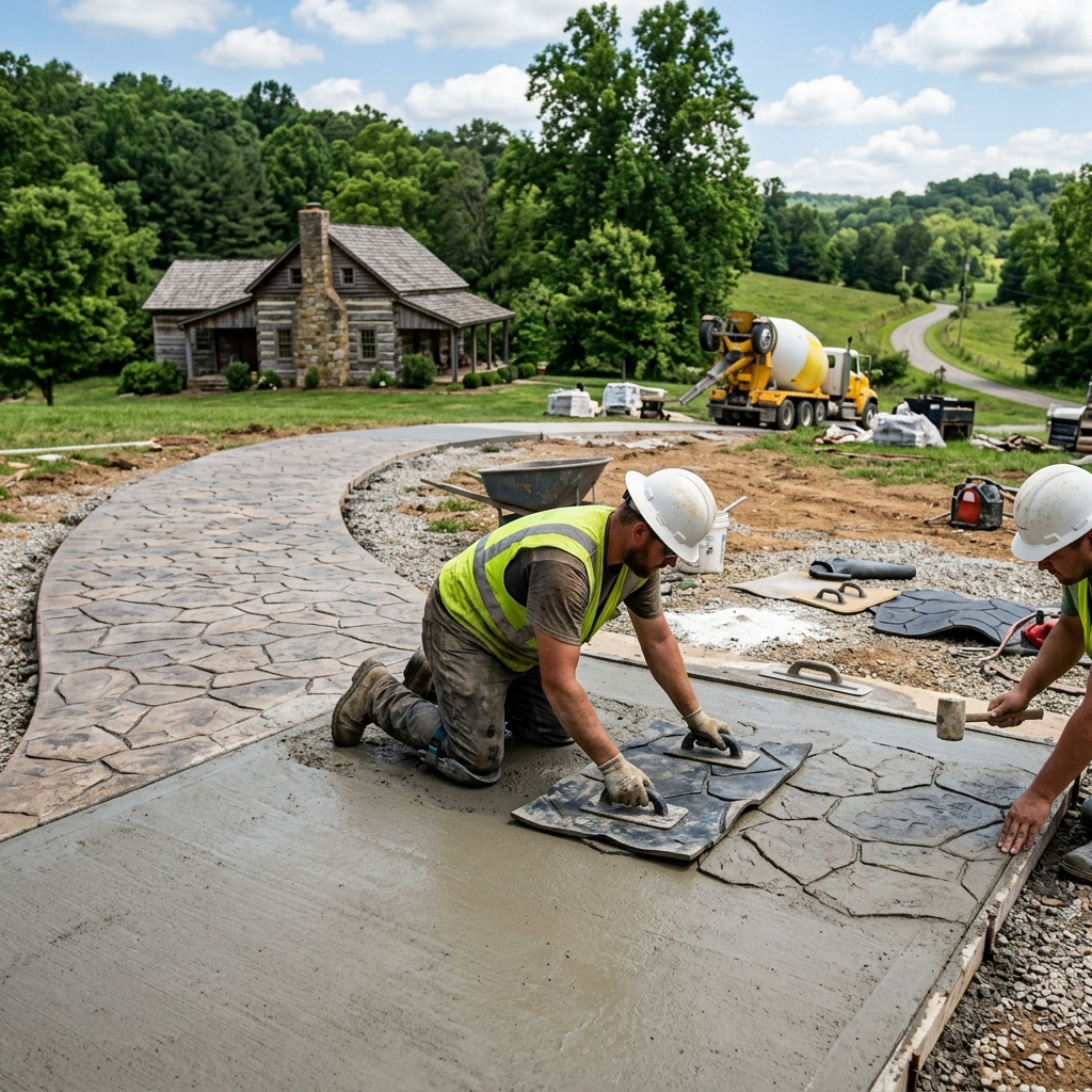 Stamped Concrete Installation in Leipers Fork TN
