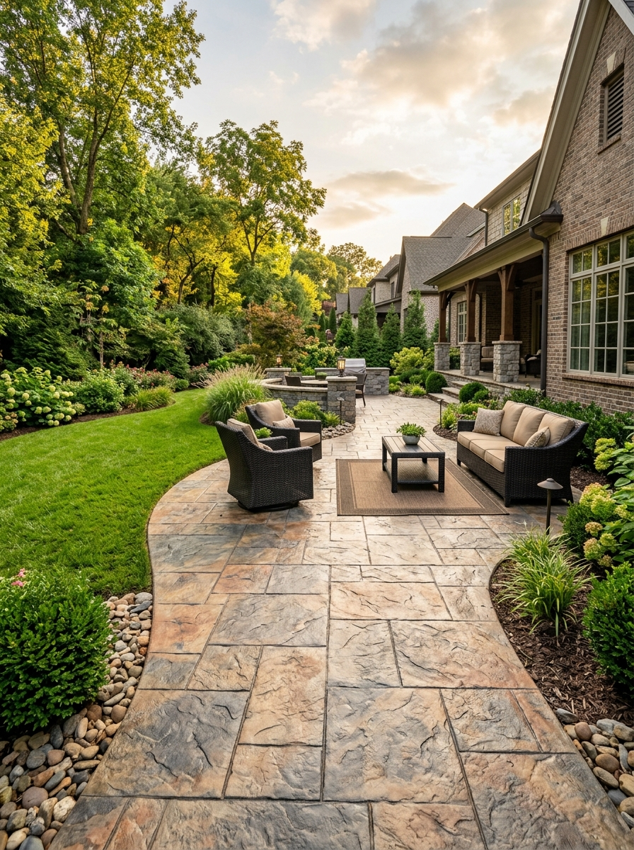 Stamped Concrete Patio in Brentwood TN