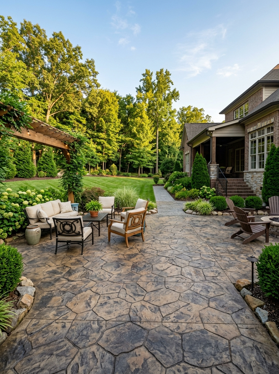Stamped Concrete Patio in Brentwood TN