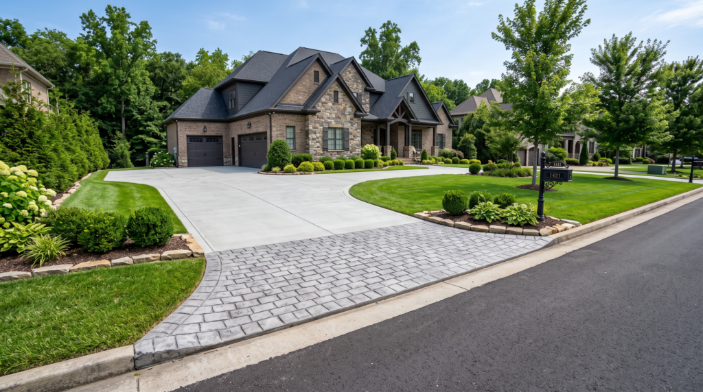 Concrete driveway installation in Williamson County