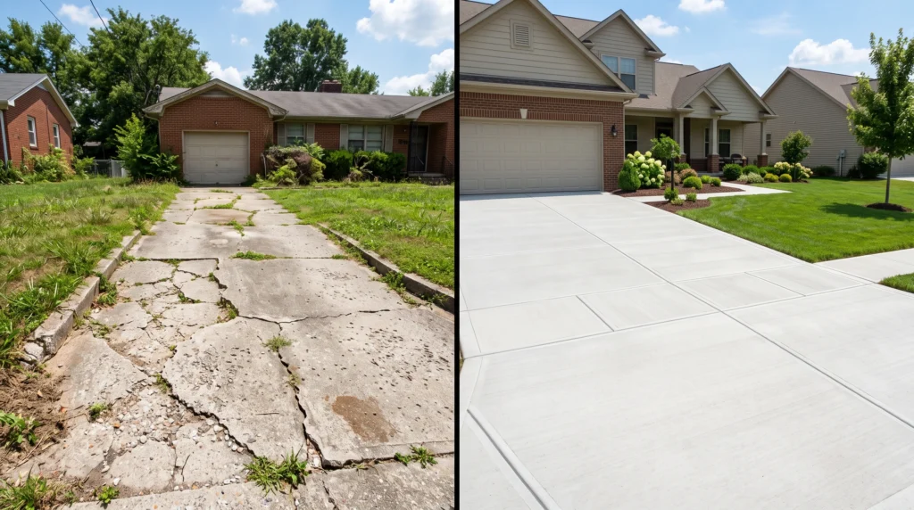 repair vs replace concrete driveway